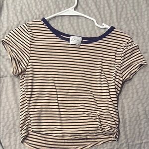 Olivia Rae Navy and Cream Striped Tee